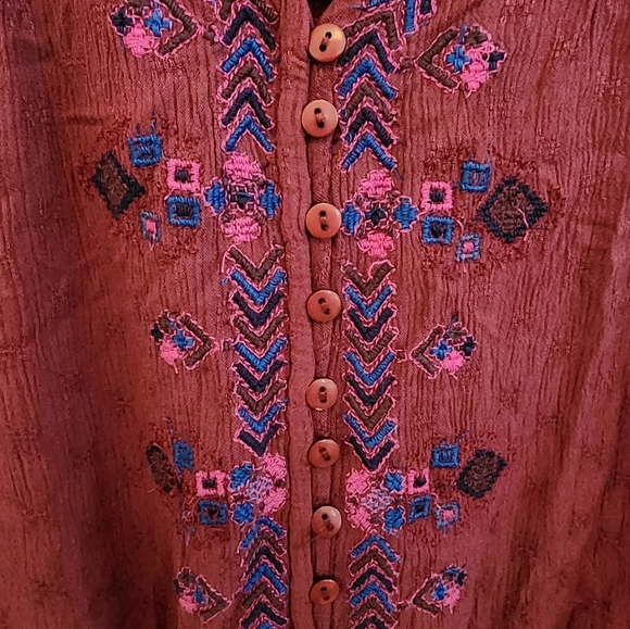 Free People Embroidered Folk Blouse - Picture 4 of 7